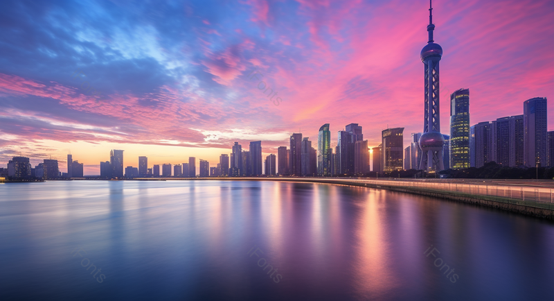 广州CBD黄昏美景城市天际线多云的天空现代建筑摄影,高清,摄影图,摄影图片,图片大全,摄影图免费下载